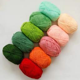Leite algodão tricô fios de lã, bordado, tingido, tecidos à mão, crochê artesanato, suéter, chapéu, bonecas, ferramentas de costura, A2, 50g, 5Ply - Image 4