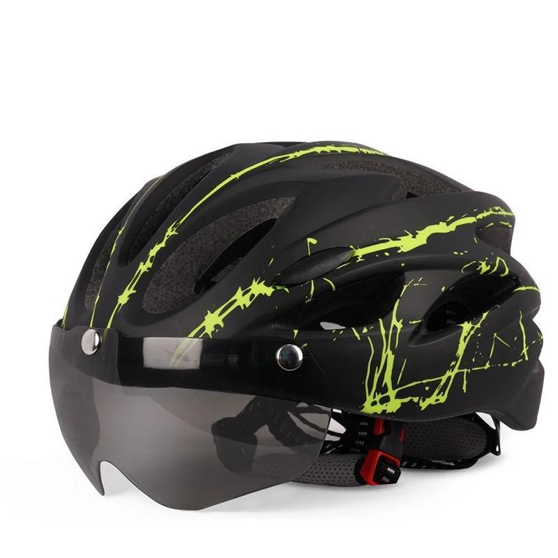 Capacete de bicicleta ultraleve com óculos para adultos, capacete unissex, esportes ao ar livre - Image 1