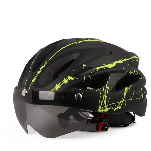 Capacete de bicicleta ultraleve com óculos integrados para adultos – design unissex para esportes ao ar livre