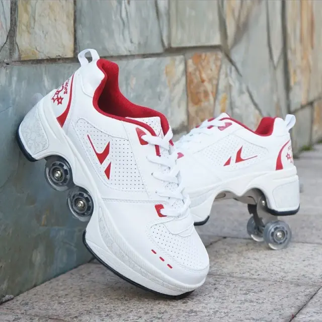 Patins Ajustáveis para Adultos: Segurança e Conforto em Sapatos de Patinação com 4 Rodas e Dupla Finalidade, Novidade Imperdível
