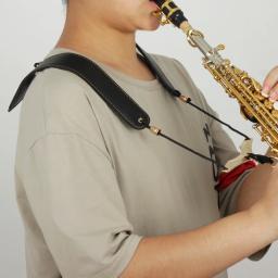 M MBAT-Saxofone Couro Ajustável Alça Do Pescoço Do Ombro, Adequado para Alto, Tenor, Sax Soprano Acessórios, Alta Qualidade - Image 3