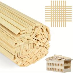 10 tiras de bambu dos pces, varas de artesanato, fatias de suprimentos para trabalhar madeira para modelos de construção e diy, protetores de plantio de plantas em vasos - Image 1
