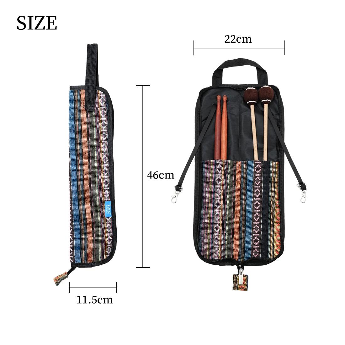 Drum Stick Bag Estilo Étnico Padrão Listrado Oxford Thicken Pano Handbag Alta capacidade Impermeável Tambor Backbag Percussão Peças - Image 1