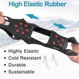 Botas de gelo para sapatos e botas de aço de tungstênio 10 studs tamanho grande anti deslizamento crampons para caminhadas botas sapatos de neve para mulher/homem - Image 3