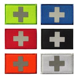 Remendo do bordado do relevo médico, mini emblema da cruz vermelha, laço do gancho, etiqueta do pvc, remendo reflexivo do IR, emblema da moral dos primeiros socorros, atacado - Image 6