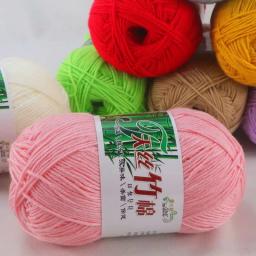 Fio De Algodão De Bambu Natural Suave, Tecido à mão, Baby Cotton Crochet, Tecido de malha, 50g por rolo - Image 3