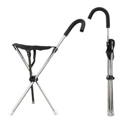 Cadeira de muleta ao ar livre dobrável, idoso Walking Aid Stool, leve, montanhismo cana, bastão, atacado - Image 5
