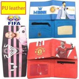 Carteira colorida para bolsa de futebol Messi, Cristiano Ronaldo, Mbappé, lembrança do clube, presente para menino, novo, fãs - Image 1