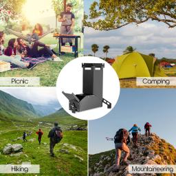 Lixada ao ar livre dobrável queima de madeira fogão foguete aço inoxidável mochila acampamento ao ar livre tenda fogão forno ao ar livre - Image 6