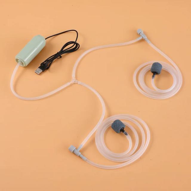 Bomba de Ar USB Silenciosa para Aquários - Aerador Portátil e Compressor de Oxigênio para Tanques de Peixes