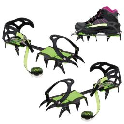 1 par 14 dentes escalada crampons para o inverno ao ar livre caminhada pesca no gelo sapatos de neve antiderrapante sapatos manganês aço sapato cobre - Image 2