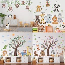 Adesivos de parede com animais, safári, selva, floresta, para meninos, meninas, berçário, quarto das crianças, sala de estar, sala de aula decoração - Image 1