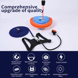 Ventilador De Snorkel De Mergulho, tanque recarregável subaquático portátil sem tanque, compressor de ar impermeável - Image 3