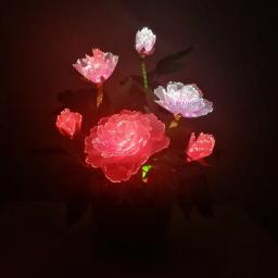 Flor Peônia colorida com Fio de Fibra Óptica, Fada Fibra Óptica, Plástico de Seda, Novidade, Festa Artística, Loja Decoração - Image 3