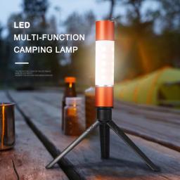 USB recarregável LED Camping lanterna, pendurado tenda lâmpada, caminhadas ao ar livre equitação, Stretchable, 1800mAh - Image 1