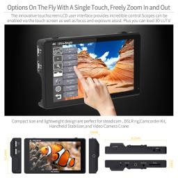Câmera DSLR Feelworld Touch Screen, monitor DSLR de campo, Waveform VectorScope para o YouTube Live, LUT6, 6 ", 2600nits, HDR, 3D, LUT - Image 6