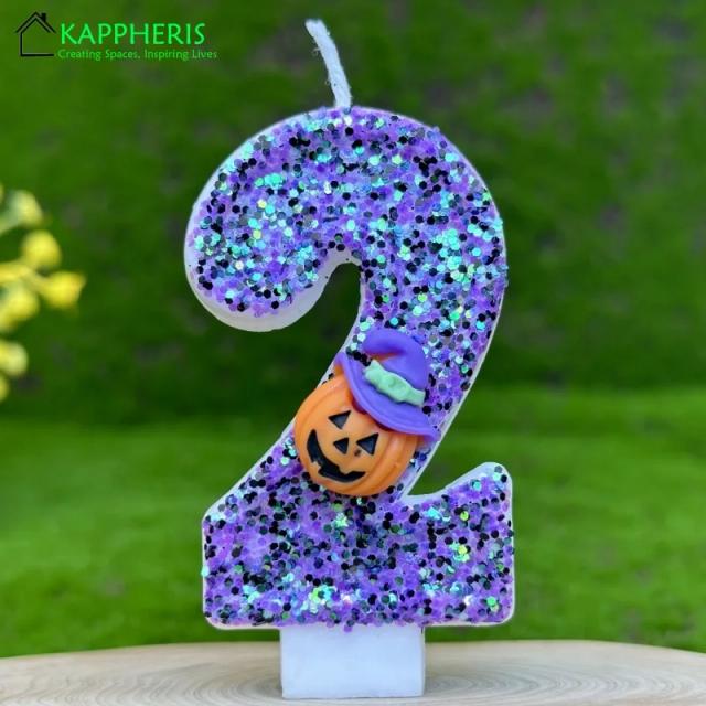 Velas de Abóbora para Halloween com Sparkles - Decorações Originais para Festas de Aniversário Infantil