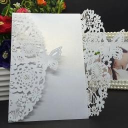 25/50 peças carta de convite de festa de festival laser oco cartão de convite europeu casamento borboleta cartão de felicitações - Image 6