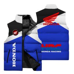 2025 outono e inverno harajuku moda colete honda logotipo 3d impressão sem mangas colete à prova de frio quente novos coletes masculinos de grandes dimensões - Image 1