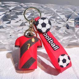 Futebol Cup Estrela do atleta camisa esporte 3D Silicone boneca chaveiro futebol fã Ronaldo Neymar Mbappé Jersey Pendent Keyring presente - Image 4