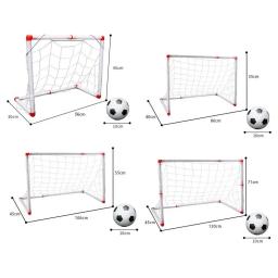 1 conjunto de mini brinquedo de futebol portátil dobrável treinamento objetivo de futebol 56/86/106/120cm crianças goal bola net pós bomba - Image 6