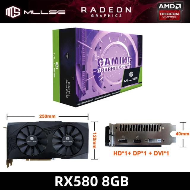 Placa Gráfica MLLSE AMD Radeon RX580 8GB GDDR5 PCI Express 3.0