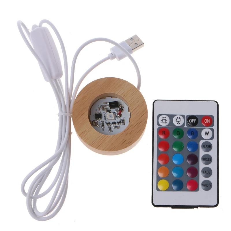 12 cores RGB LED base ajustável luz de vaso resina exibição de arte faça você mesmo luz noturna - Image 1