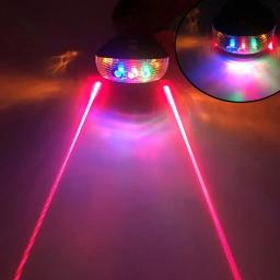 Alta qualidade bicicleta aviso de segurança led luz da bicicleta luzes laser led piscando lâmpada cauda luz traseira ciclismo 5 led + 2 laser - Image 2