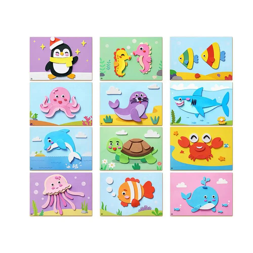 Artesanal adesivo Art Kits para crianças, criança, artesanato interativo, aprendendo brinquedo para crianças, jardim de infância Educação - Image 1
