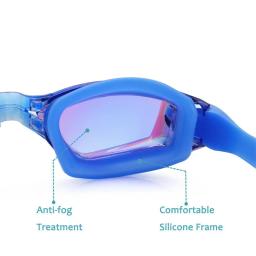 Óculos de natação profissionais das mulheres dos homens à prova dwaterproof água anti-nevoeiro proteção uv piscina óculos de natação para adultos óculos de água ajustável - Image 4