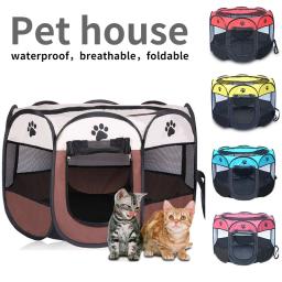 Octagon gaiola do cão dobrável casa do cão tenda para gato portátil filhote de cachorro cercadinho cerca do cão suprimentos para animais de estimação fácil operação canil do gato - Image 1