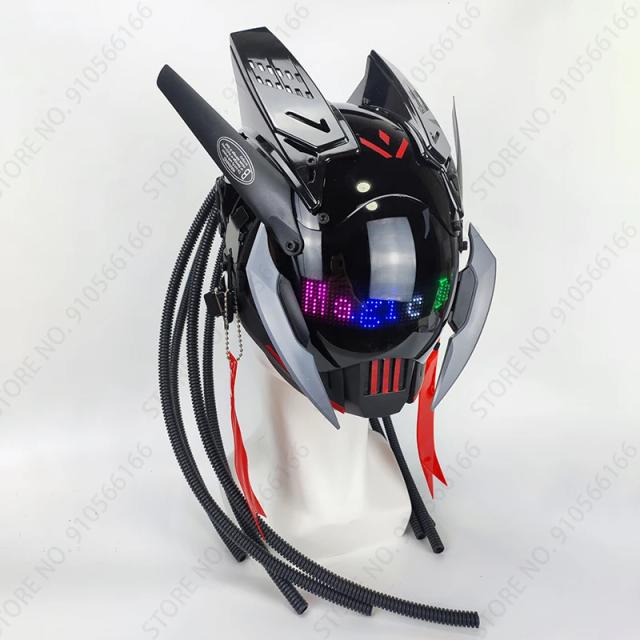 Cyberpunk App Light Up Mask, Rolling Subgame Screen Mask, Capacete de controle do telefone móvel, Mech Technology Sense, Interpretação de Papéis