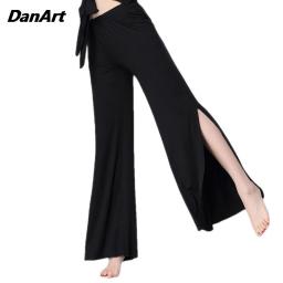 Roupas de prática do ventre dança moderna calças divididas yoga esporte calças macias senhoras dança treinamento terno adultos ginásio feminino - Image 1