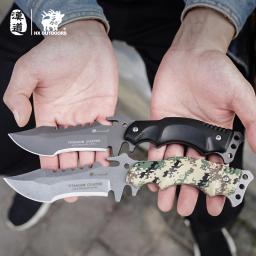 HX Outdoors Faca de sobrevivência tática, caça do exército, Full Tang, facas retas, ferramenta essencial para autodefesa, ferramentas ao ar livre, 58HRC - Image 5
