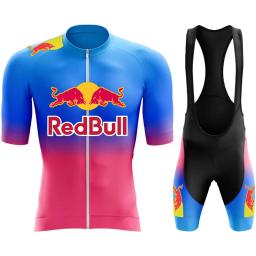 Redbull conjunto camisa de ciclismo da bicicleta dos homens roupas ciclismo verão manga curta mtb terno da bicicleta roupas ropa ciclismo hombre - Image 5