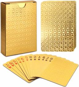 Impermeável pvc jogando cartas, alta definição jogando cartas, ouro, preto, lavável, para festas e jogos, 1pc - Image 1