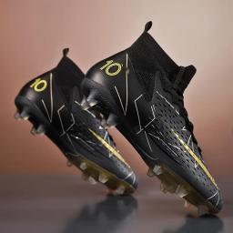 Venda quente dos homens chuteiras de futebol alto tornozelo sapatos de futebol longos picos ao ar livre botas de treinamento de futebol para homens mulheres sapatos de futebol - Image 4