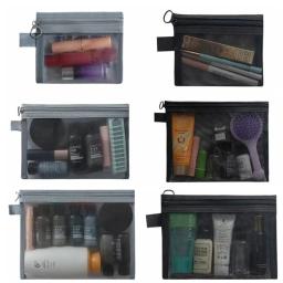 Grande Capacidade Mesh Cosmetic Bag, Lápis Casual Casos, Zipper Bag, Maquiagem Bag, Bolsa de lavagem transparente, Senhoras Casos - Image 5