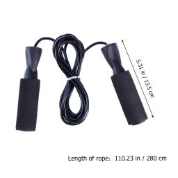 Pular corda preto cabo de aço ajustável premium rolamentos de esferas alças confortáveis suave rotação esportes pular corda casa - Image 5