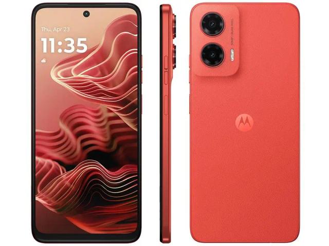 Smartphone Motorola Moto G35 256GB Coral 5G 12GB RAM 5G 6,7" Câm. Dupla + Selfie 16MP