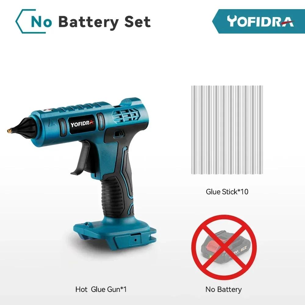 Yofidra 100W 260 °   Pistola de cola quente de alta temperatura para artes e diy ferramenta de reparo de calor elétrica pistola de cola quente para makita 18v bateria - Image 1