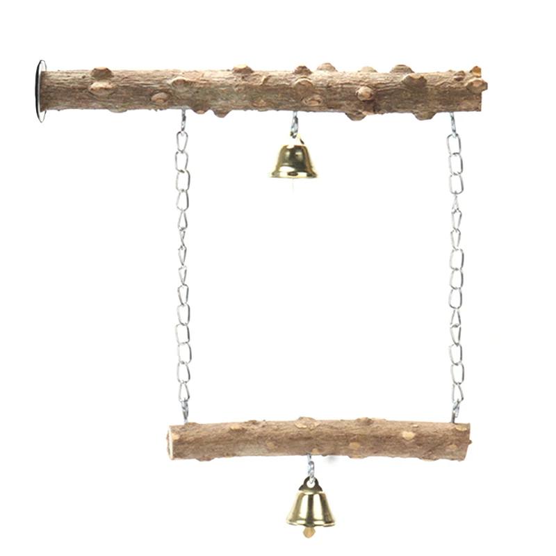 Pepper Wood Stand Pole para pássaro e papagaio Brinquedo de dupla camada Moagem de garra Bico de moagem Acessórios para gaiola Pele de tigre - Image 1