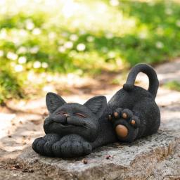 Kawaii Gato Sorridente Enfeites, Resina Encantos, Decoração para Casa, Miniaturas Artesanato, Mini Acessórios De Jardim - Image 3
