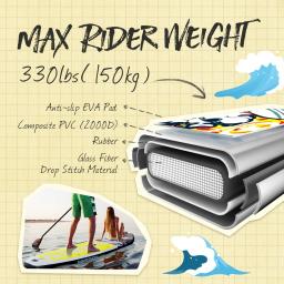 Prancha de remo inflável sup impressão placa de remo vertical com conjunto completo de acessórios de prancha de surf inflável prancha de remo - Image 5