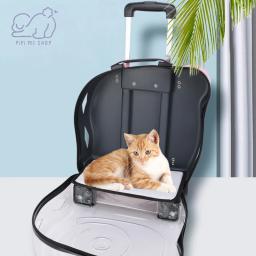 Mala de rolamento para pequenos animais, Pet Trolley Bag, Transparente Cat Case, Dog Travel Box, Suprimentos Acessórios, Moda - Image 3