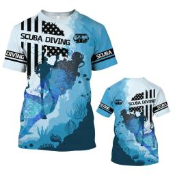Love SCUBA-camiseta de mergulho masculina, tops esportivos, impressão 3D, mergulho, explorar oceano, camisetas gráficas, camiseta unisex de ginástica ao ar livre, moda - Image 2