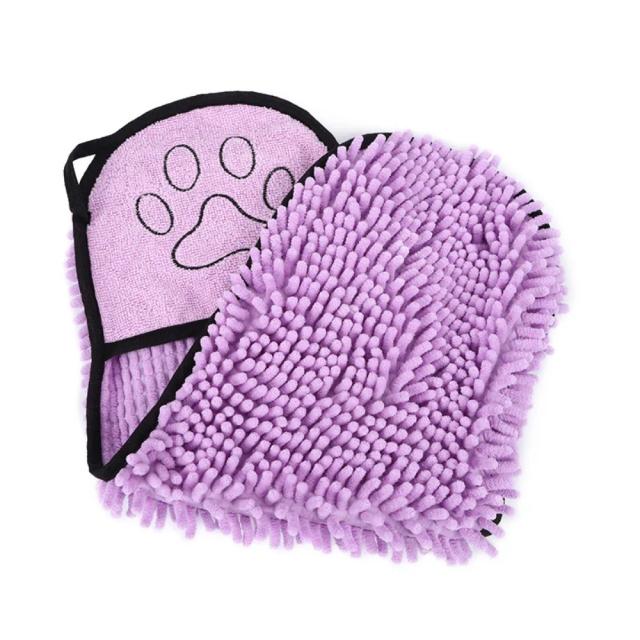 Toalhas De Banho De Microfibra Para Limpeza Confortável De Animais De Estimação, Estilo Luva Suave E Inovador