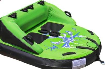 Tubo de jangada de água rebocável para 2 pessoas FDS para barco, tubo rebocável grande inflável para esportes aquáticos adultos, barco de jangada flutuante - Image 1