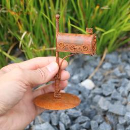 Caixa de Correio Miniatura Esquilos De Resina, Metal Vintage, Mini Caixa De Correio Enferrujado, Ornamentos De Terrário, Dollhouse Home Decor, Jardim De Fadas - Image 4