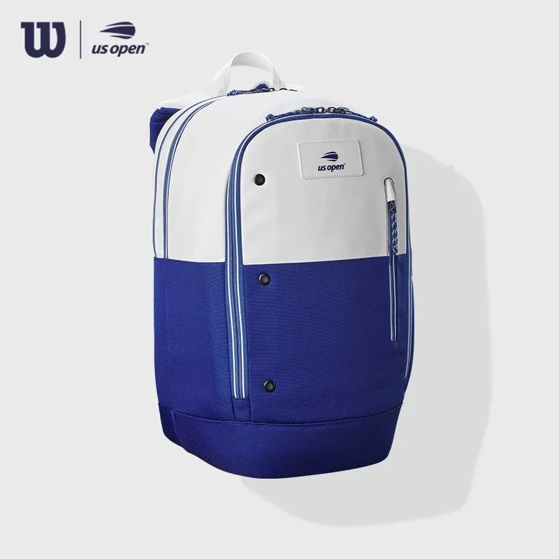 Bolsa de raquetes leve Wilson-US Open Super Tour, mochila com raquete branca e azul, bolsa de tênis grande com isolamento térmico, pacote 2 - Image 1